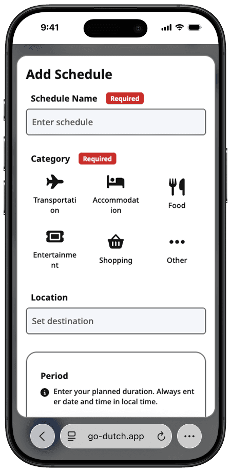 iPhone mock 4 - Go! Dutch